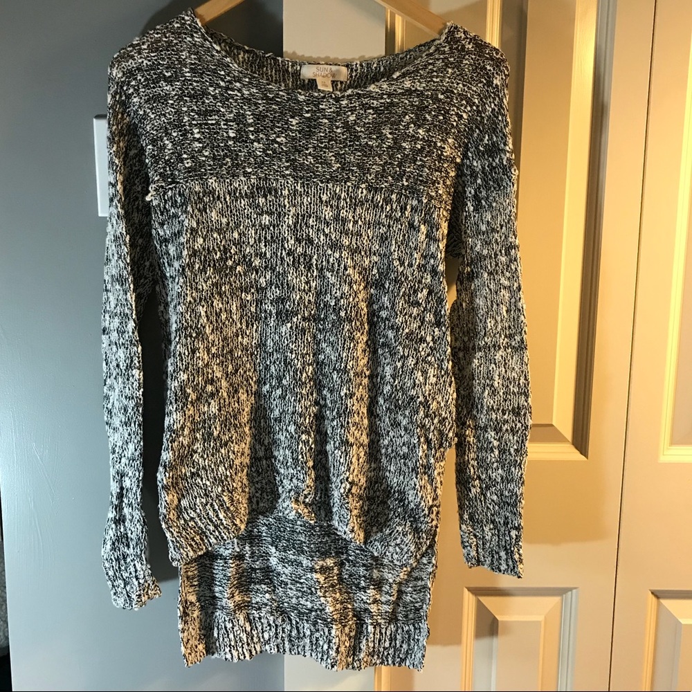 Hi-Low knit sweater Nordstrom black and white